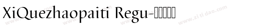 XiQuezhaopaiti Regu字体转换